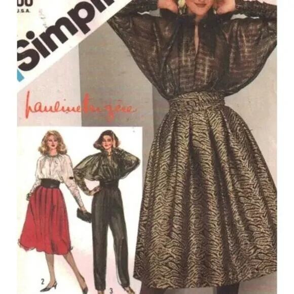 Simplicity 5753 Pattern Skirt Top Pant Miss 14 80s Old Money Mob Wife Doleman - Picture 1 of 7